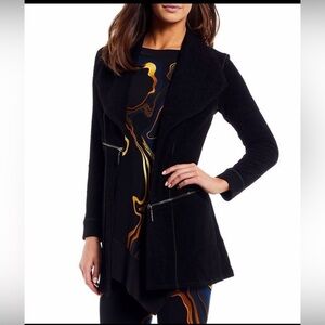 Eva Varro Barcelona Pebble Textured Knit Open Lapel Open-Front Jacket size S